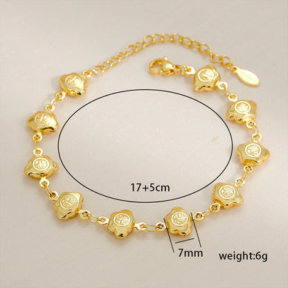 Simple Style Classic Style Heart Shape Shell 304 Stainless Steel cable chain Bracelets In Bulk