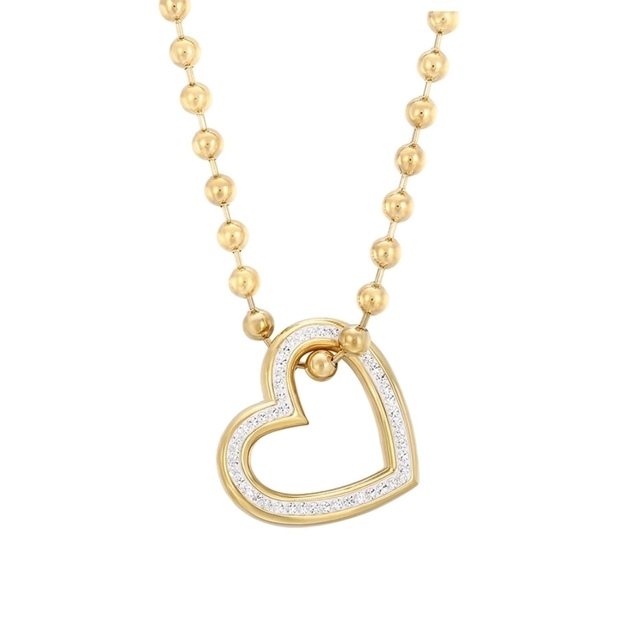 Jewelry Streetwear Heart Shape Stainless Steel 18K Gold Plated Plating Bracelets Necklace