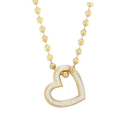 Jewelry Streetwear Heart Shape Stainless Steel 18K Gold Plated Plating Bracelets Necklace