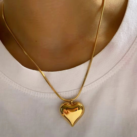 Jewelry Modern Style Artistic Heart Shape 304 Stainless Steel 16K Gold Plated White Gold Plated Gold Plated Plating Pendant Necklace