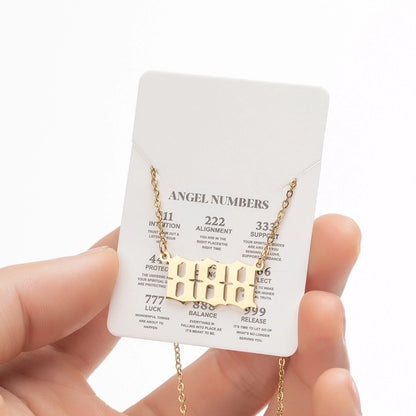 Stainless Steel Simple Style Plating Number Pendant Necklace